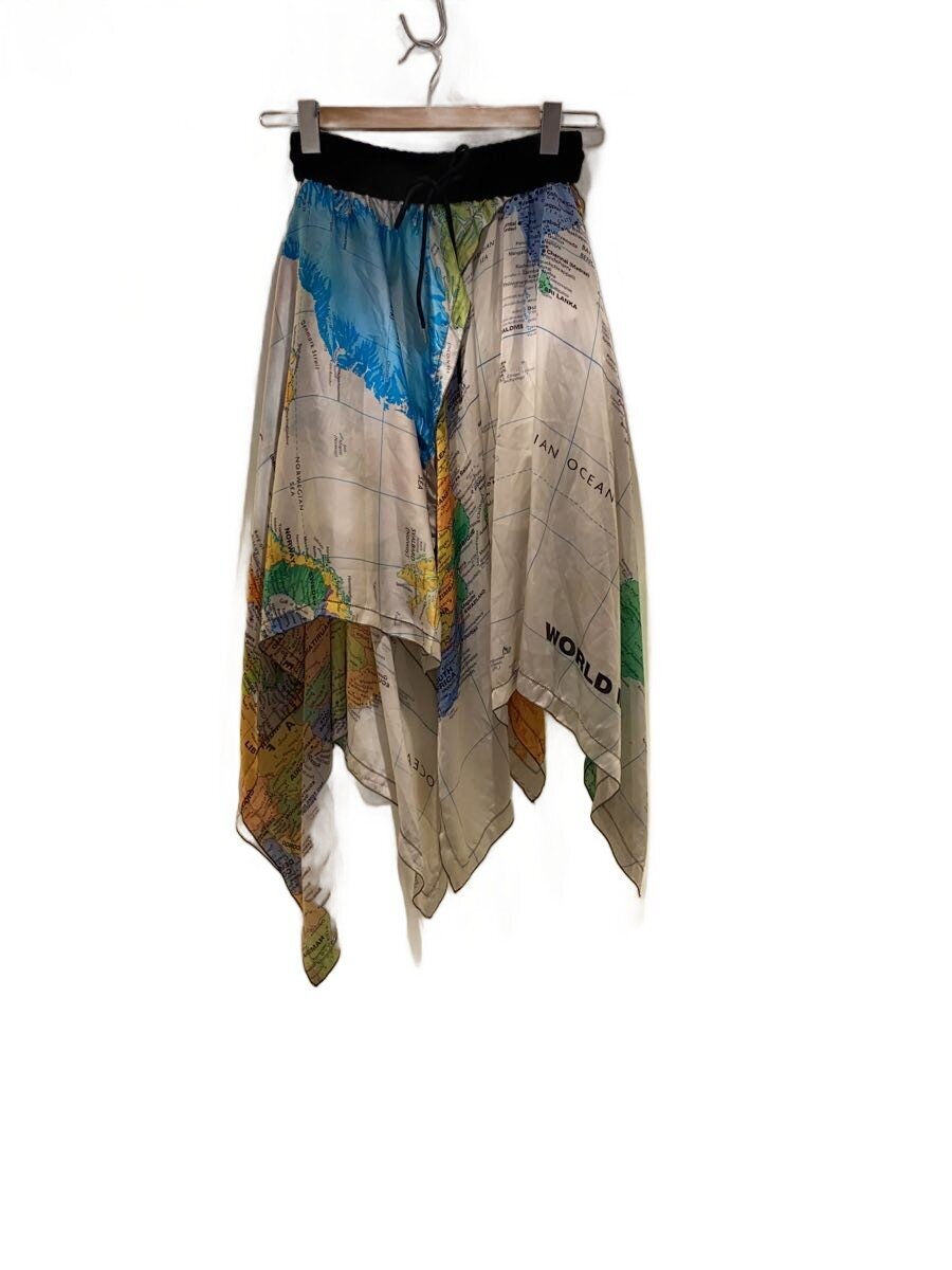 【中古】sacai◆スコート/1/ポリエステル/マルチ色合い/総柄/20-04990【レディース御召しもの】