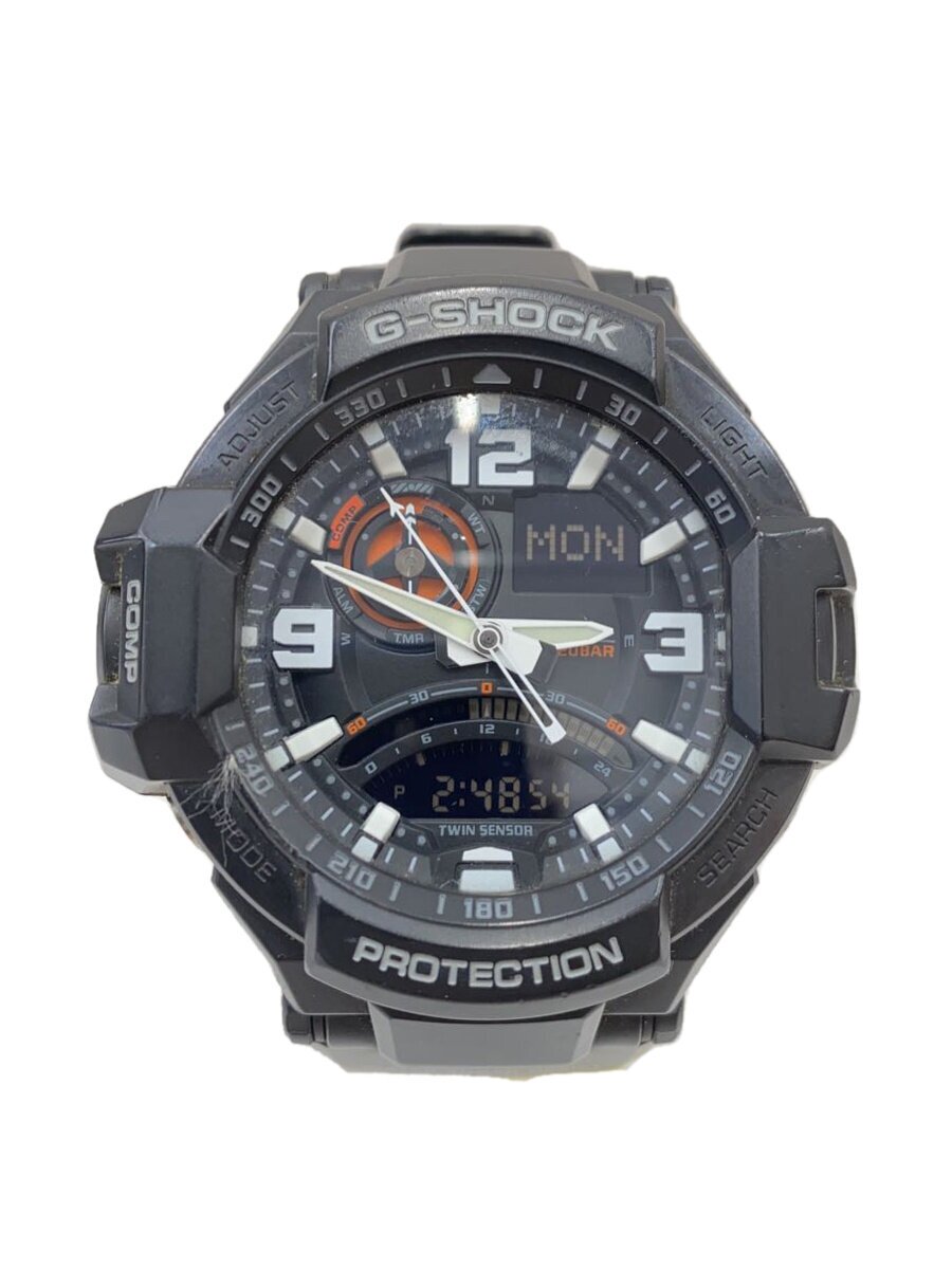 【中古】CASIO◆石英ウオッチ・G-SHOCK/デジアナ/BLK【服飾雑貨他】