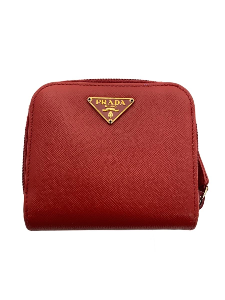 【中古】PRADA◆2ツ折サイフ/牛革/レッド/レディース【服飾雑貨他】｜2ｎｄ STREET 店 22,660円