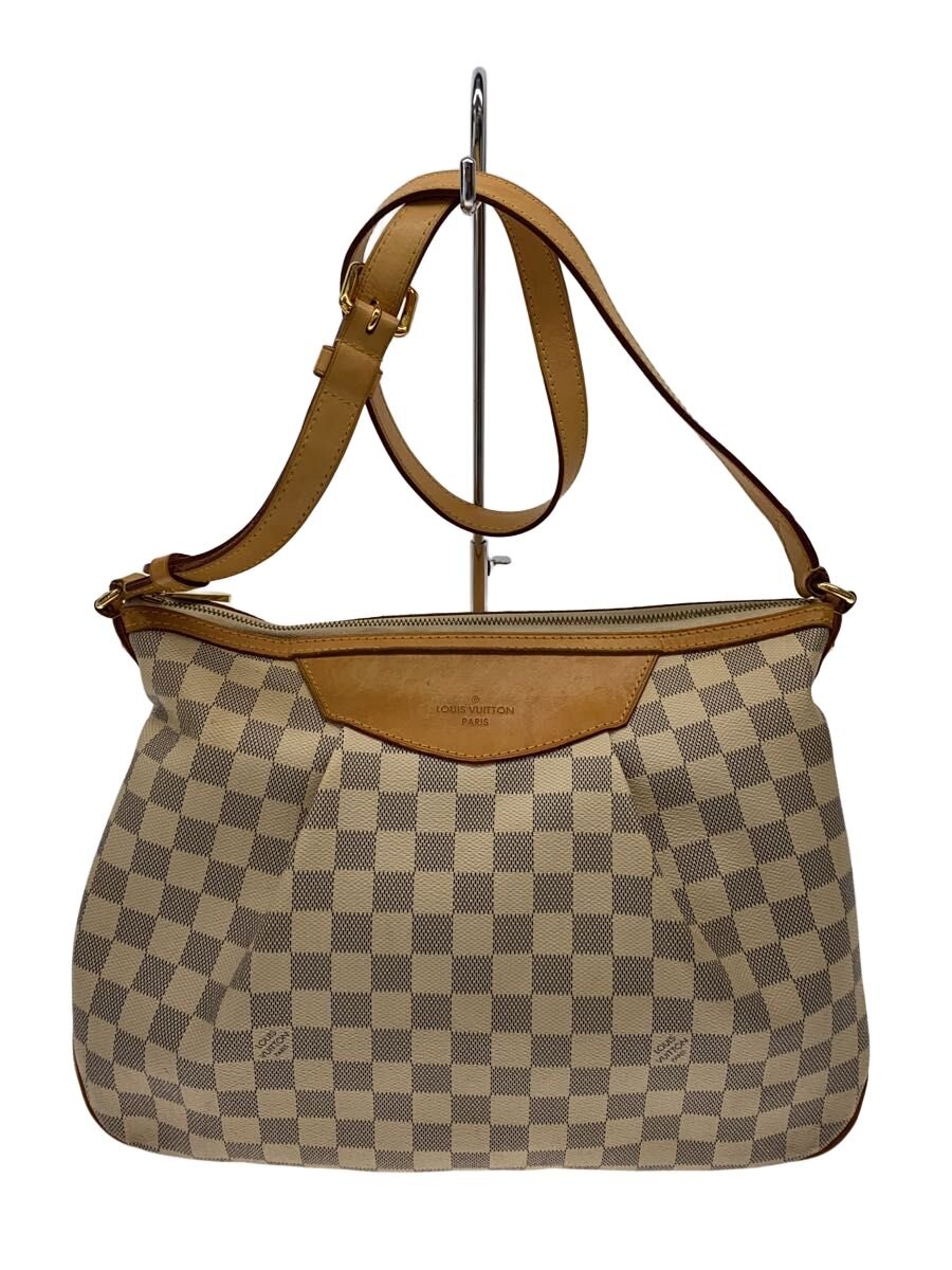 【中古】LOUIS VUITTON◆シラクーサMM_ダミエ・アズール/PVC/WHT【御徒面子】