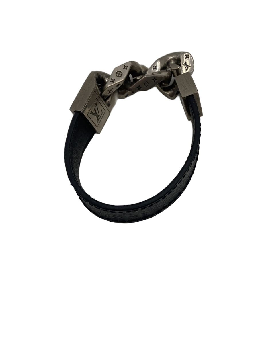 【中古】LOUIS VUITTON◆ブラスレ・モノチェーン_モノグラム・エクリプス_BLK/--/BLK/メンズ【服飾雑貨他】