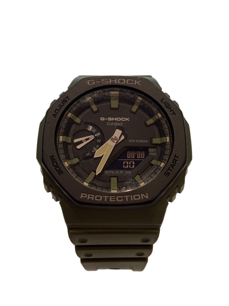 【中古】CASIO◆石英ウオッチ_G-SHOCK/デジアナ/BLK/KHK//【服飾雑貨他】