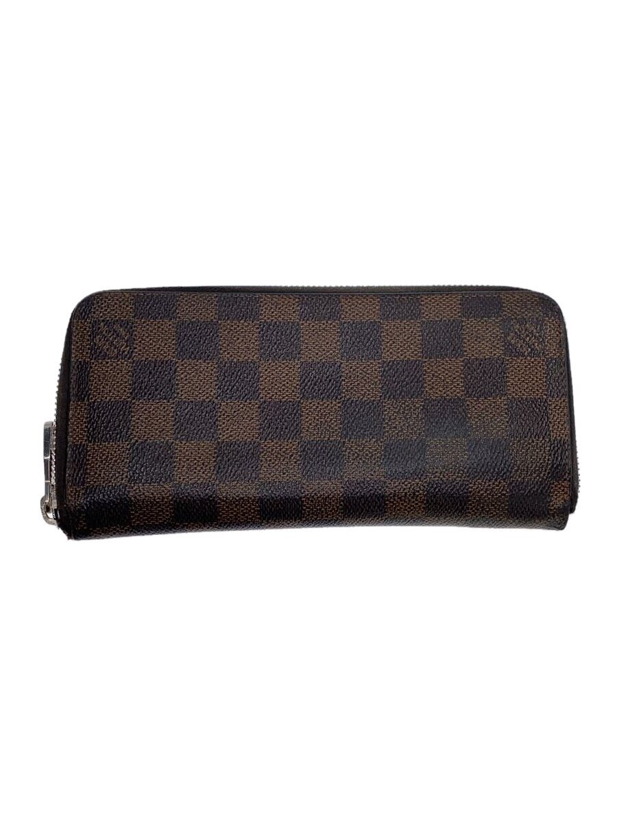 【中古】LOUIS VUITTON◆1)ジッピー・ウォレット_ダミエ・エベヌ_BRW/PVC/BRW/メンズ【服飾雑貨他】