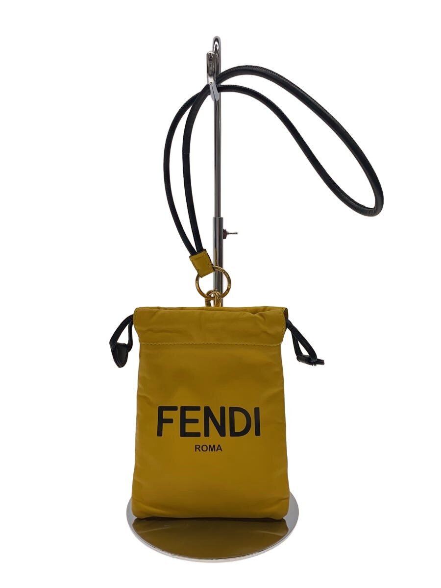 【中古】FENDI◆FENDI フェンディ 車寄せ/なめし革/YLW/合切袋車寄せ【御徒面子】