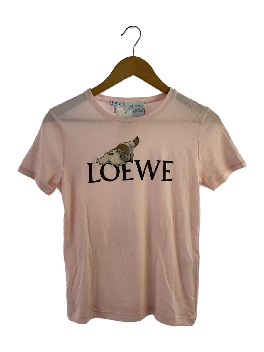 【中古】LOEWE◆L/×ハウルの動く城/ヒン 文字記号ティーシャツ/S/綿織物/PNK/SB44Y22X12【レディース御召しもの】