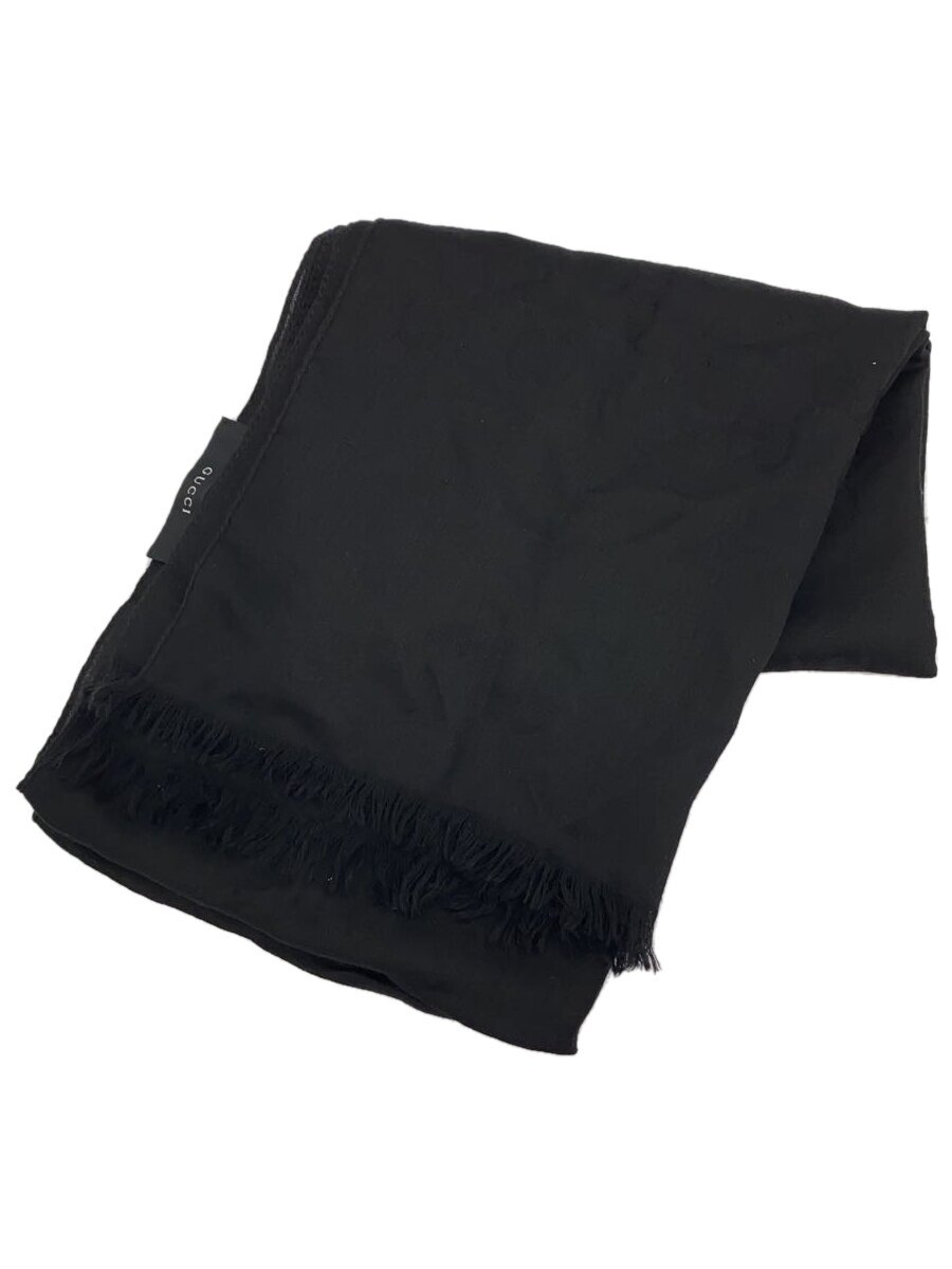 【中古】GUCCI◆袈裟/地絹/BLK/総柄/メンズ【服飾雑貨他】