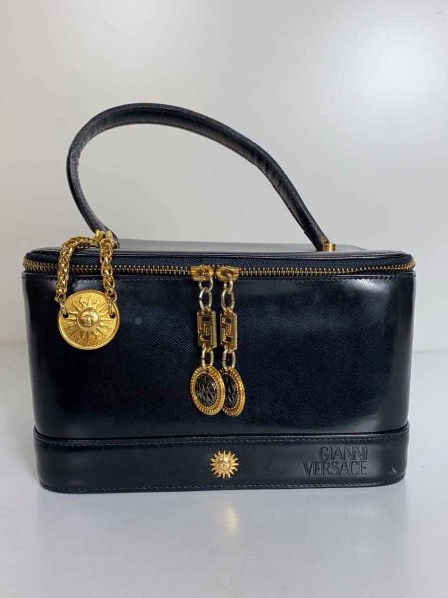 【中古】GIANNI VERSACE◆御徒面子/なめし革/BLK【御徒面子】