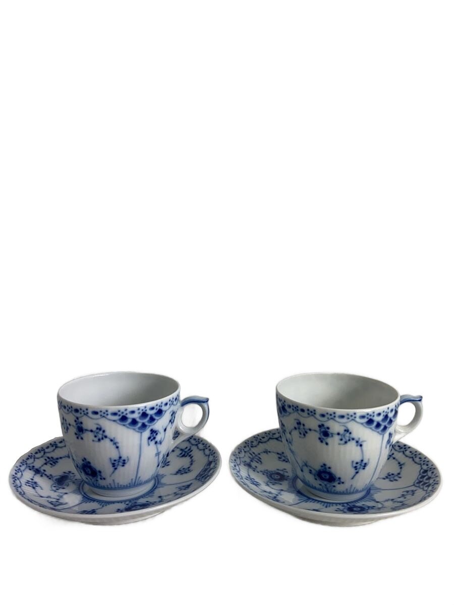 【中古】ROYAL COPENHAGEN◆優勝杯\u0026平円盤/2点仕掛ける/ブルーフルーテッド・ハーフレーカップ＆平円盤【勝手もと設備】