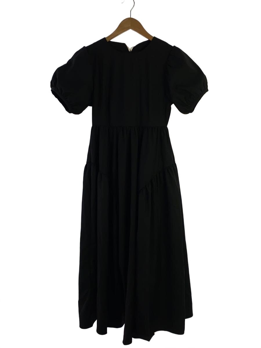 【中古】yourmle/PUFF SLEEVE RIBBON DRESS/FREE/ポリエステル/BLK/Y001-A06/? NULL ?【レディース御召しもの】