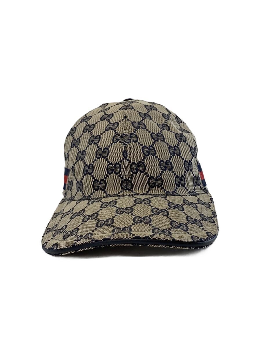 【中古】GUCCI◆旗がしら/L/ナイロン/BEG/総柄/メンズ/696845【服飾雑貨他】