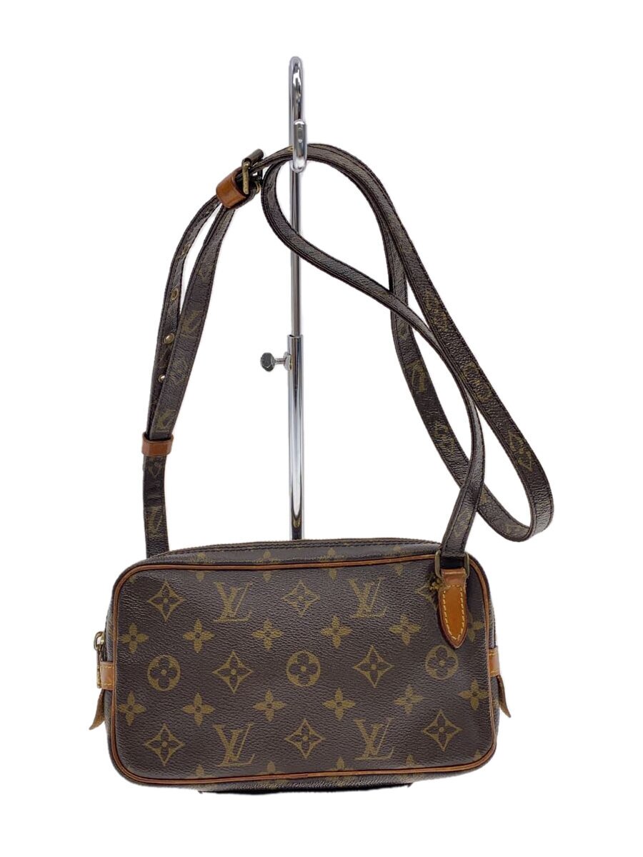 【中古】LOUIS VUITTON◆ポシェット・マルリー・バンドリエール_モノグラム・帆布_BRW/PVC/BRW/総柄【御徒面子】