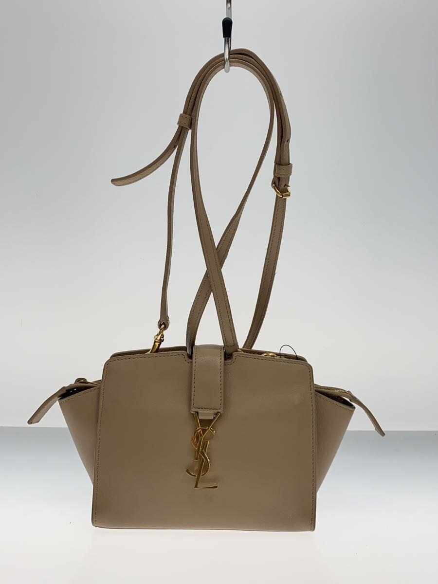 【中古】SAINT LAURENT◆パイピング割れ/トイ カバス ベイビー/YSLロゴ金具/ショルダーバッグ/レザー/BEG【バッグ】|2nd STREET 店