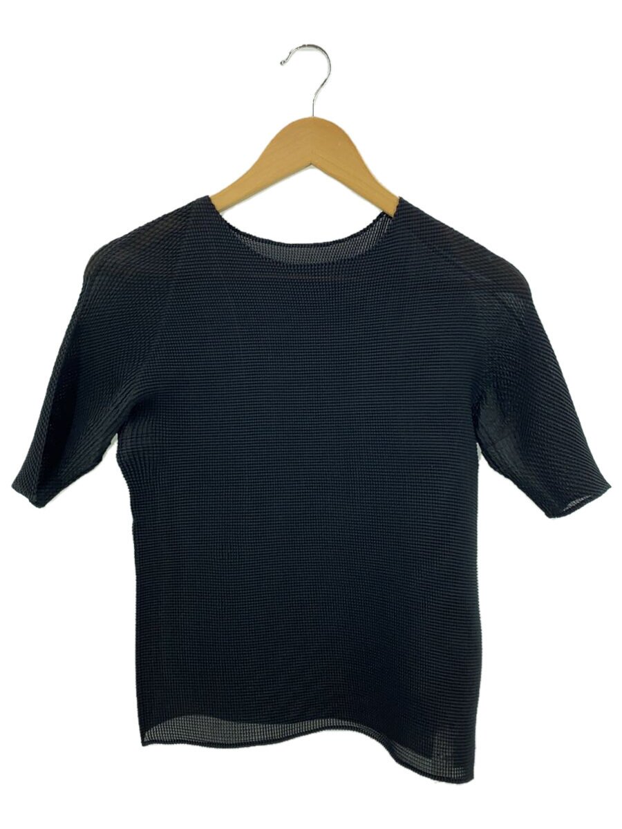 【中古】PLEATS PLEASE ISSEY MIYAKE◆半袖カットソー/3/ポリエステル/BLK/無地/PP01FK914/筋目取れ有//【レディース御召しもの】