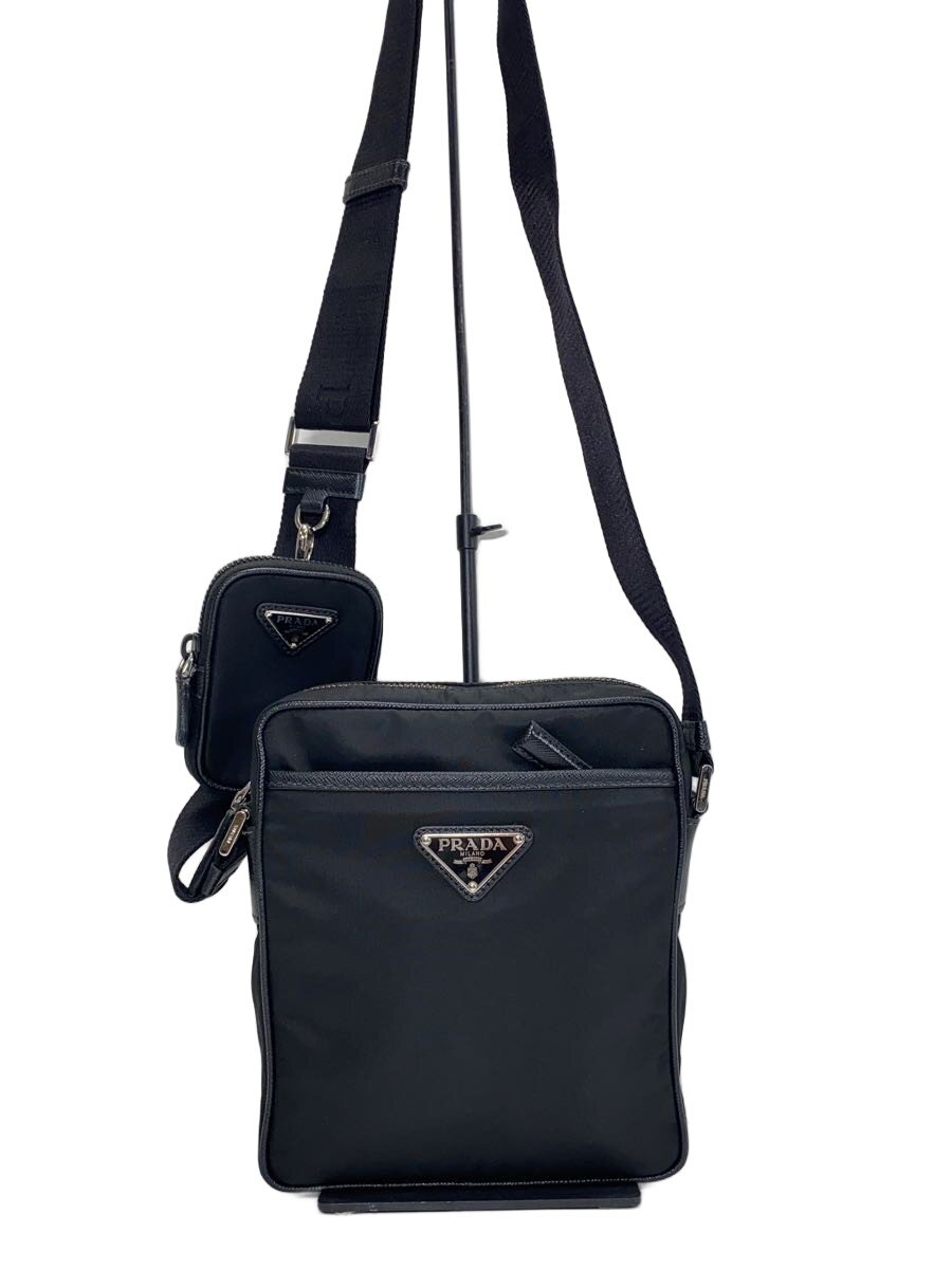 【中古】PRADA◆Re-Nylon/クロスボディバッグ/ショルダーバッグ/--/BLK//【御徒面子】