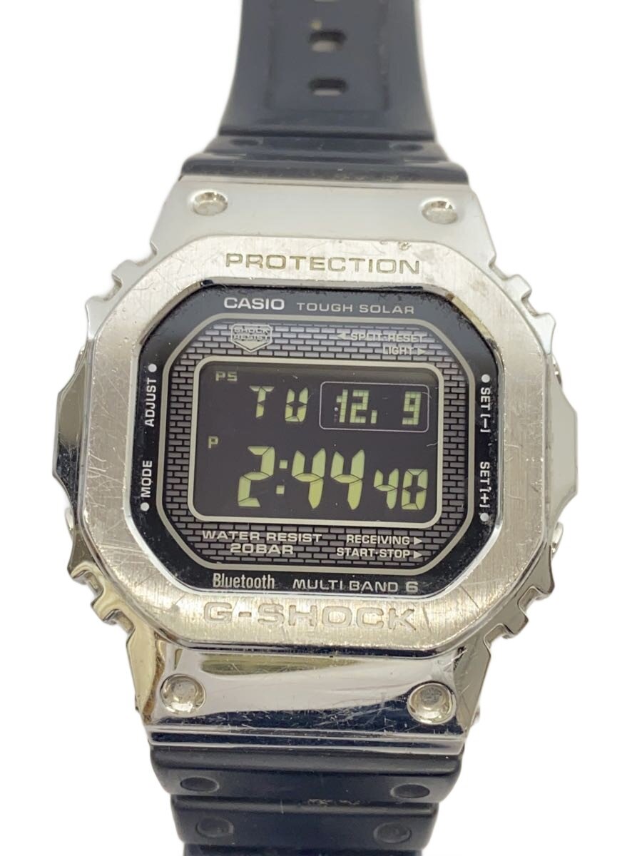 【中古】CASIO◆GMW-B5000-1JF/ソーラーウォッチ・G-SHOCK/デジタル/しろがね色/傷有り/カシオ【服飾雑貨他】