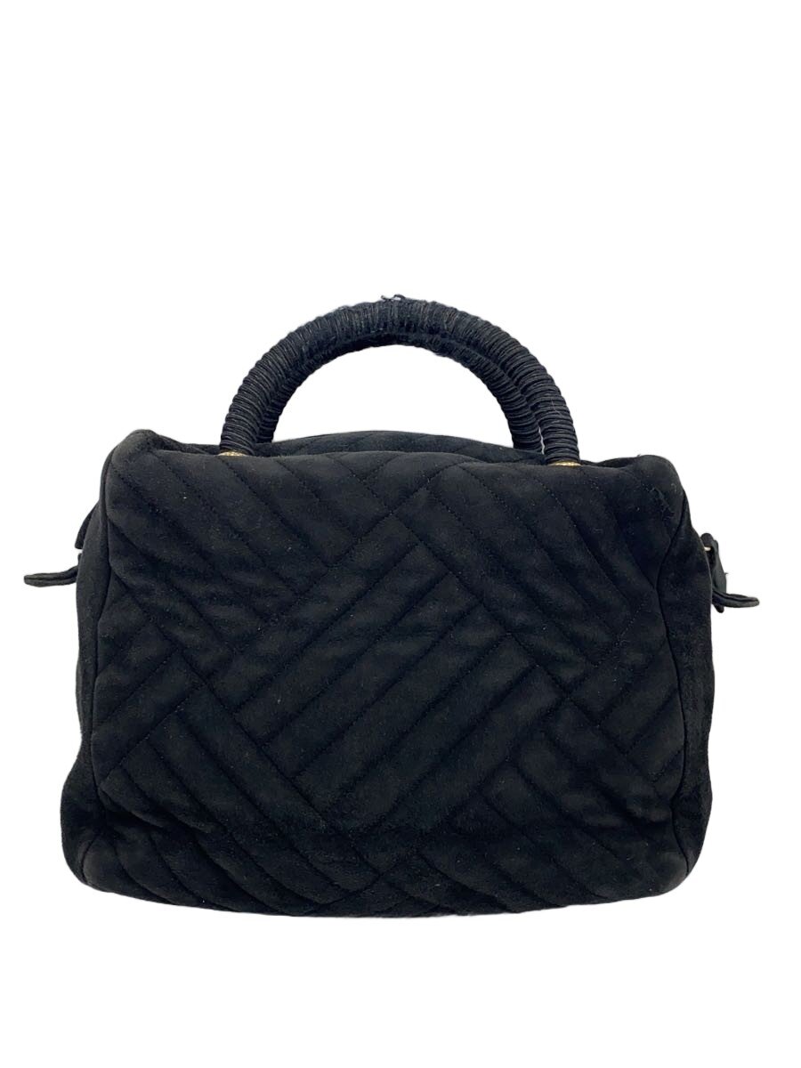 【中古】PRADA◆キルティングハンドバッグ/スウェード/BLK【バッグ】｜2ｎｄ STREET 店