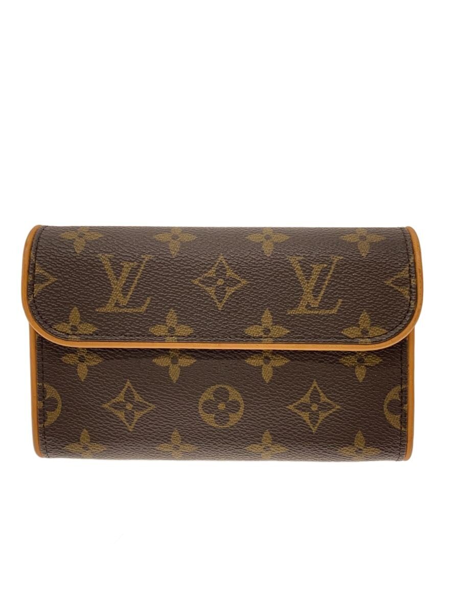 【中古】LOUIS VUITTON◆ルイヴィトン/ポシェットフロランティーヌ/なめし革/赤銅色/モノグラム/M51855【御徒面子】