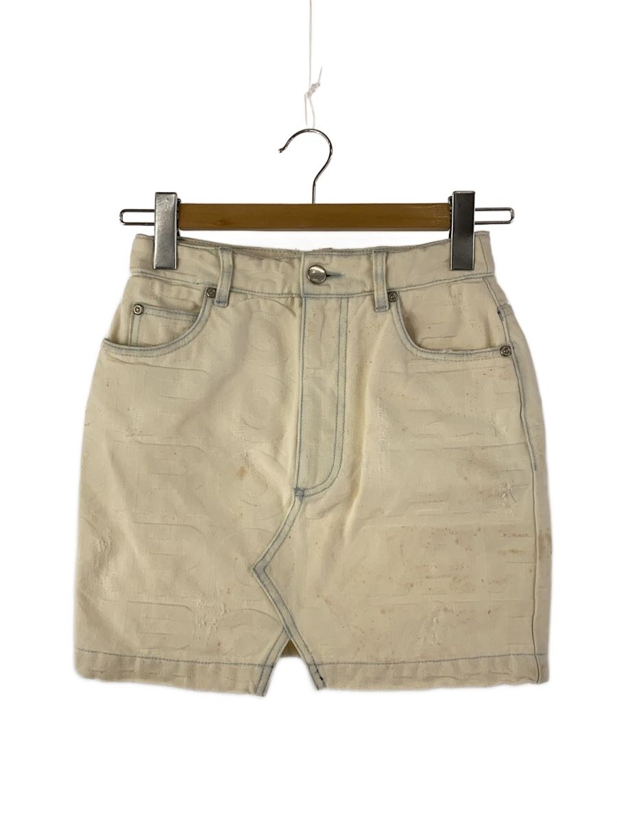 【中古】FENDI◆×MARC JACOBS/スコート/36/ジーンズ/WHT/総柄/FLQ567 AXBD//【レディース御召しもの】