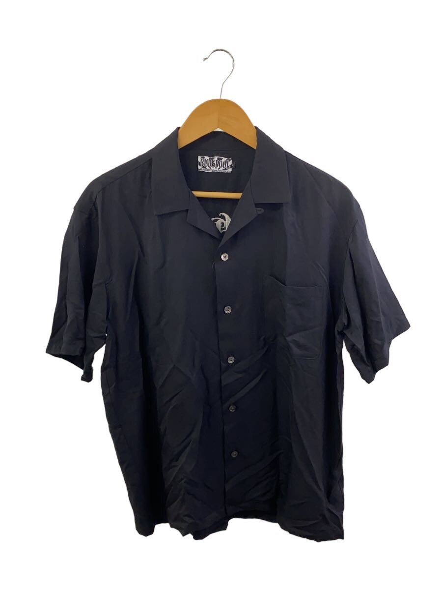 【中古】BUDSPOOL◆開襟/半袖プルオーバー/M/人絹/BLK【メンズウェア】