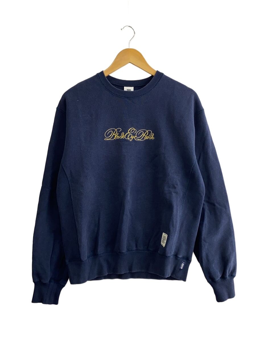 【中古】THE BLACK EYE PATCH◆アタリ有/SERPENTINE SCRIPT CREW SWEAT BLACK/流汗/S/綿織物/NVY//【メンズウェア】