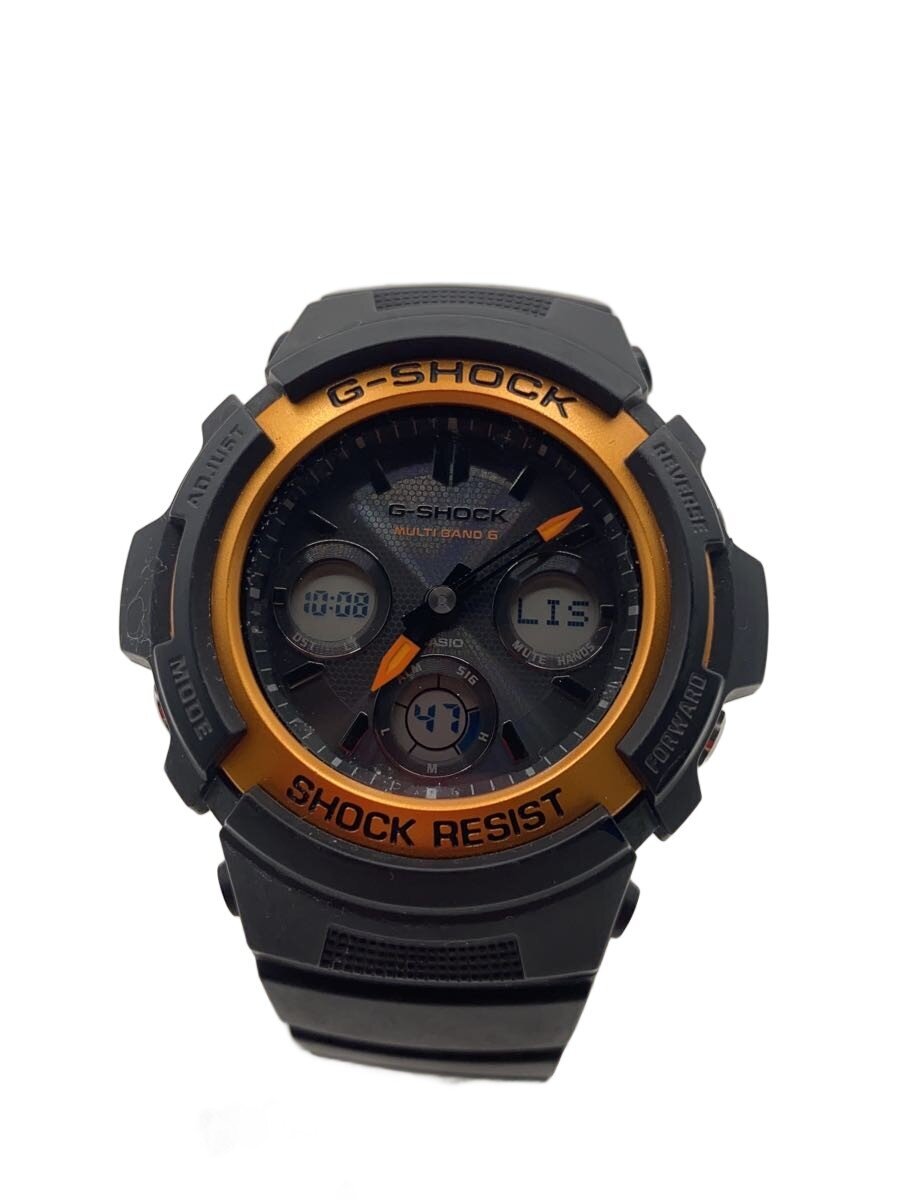 【中古】CASIO◆G-SHOCK/ソーラーウオッチ/デジアナ/天然ゴム/BLK/BLK/AGW-M100空想科学小説//【服飾雑貨他】