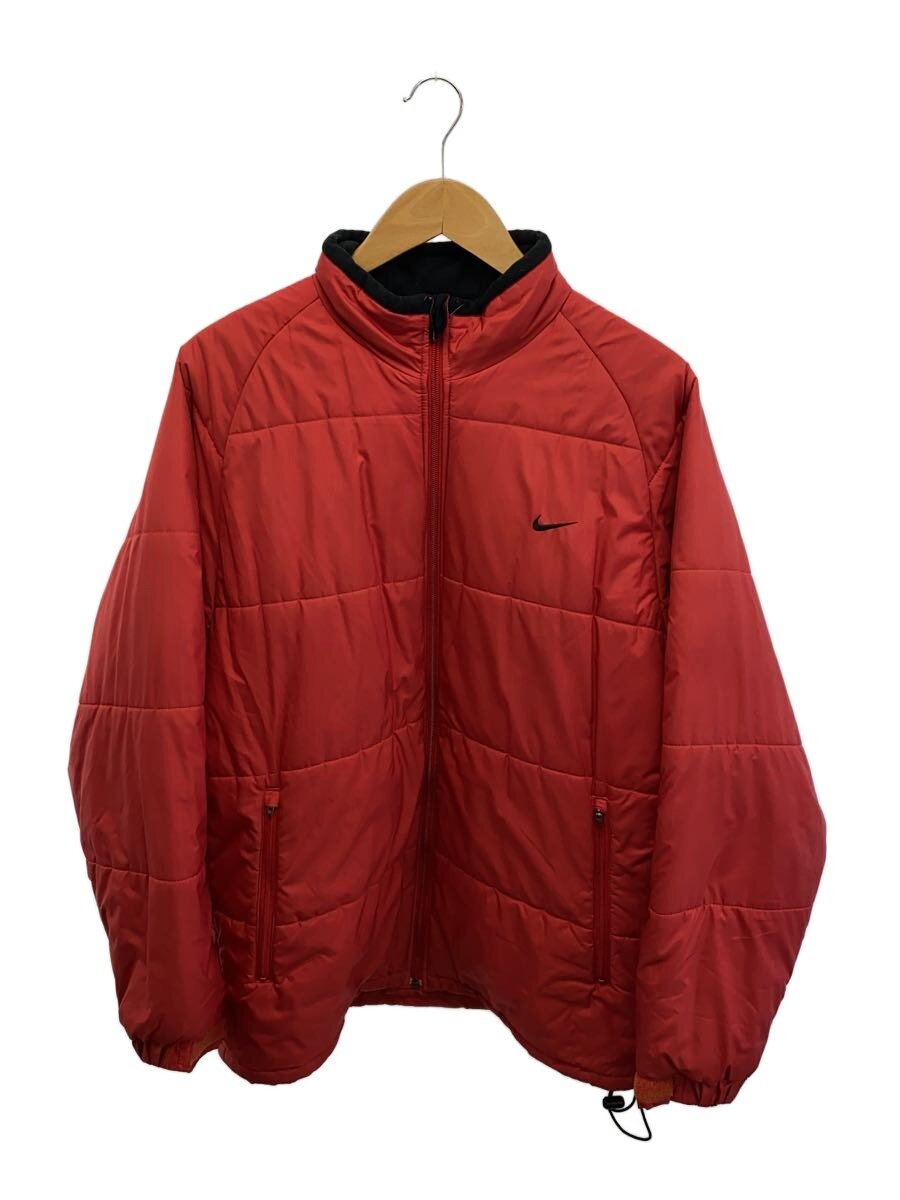 【中古】NIKE◆00s/中綿落ちこむ上衣/L/ポリエステル/RED/無地【メンズウェア】