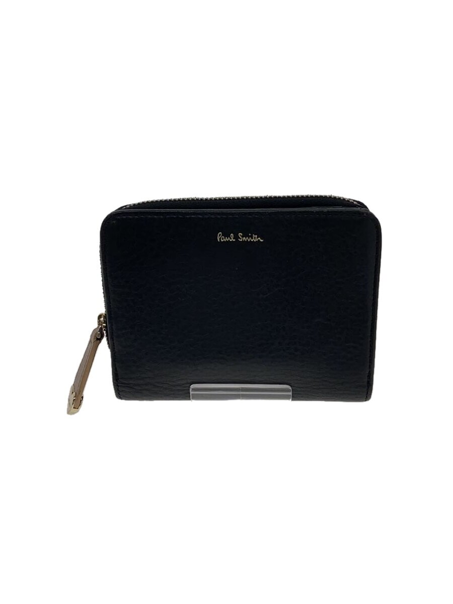 【中古】Paul Smith◆2つ折り銭入れ/なめし革/BLK/無地/レディース/863578【服飾雑貨他】