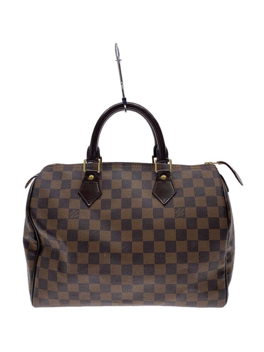 【中古】LOUIS VUITTON◆1)スピーディ30_ダミエ・エベヌ_ビニール/ビニール/赤銅色【御徒面子】
