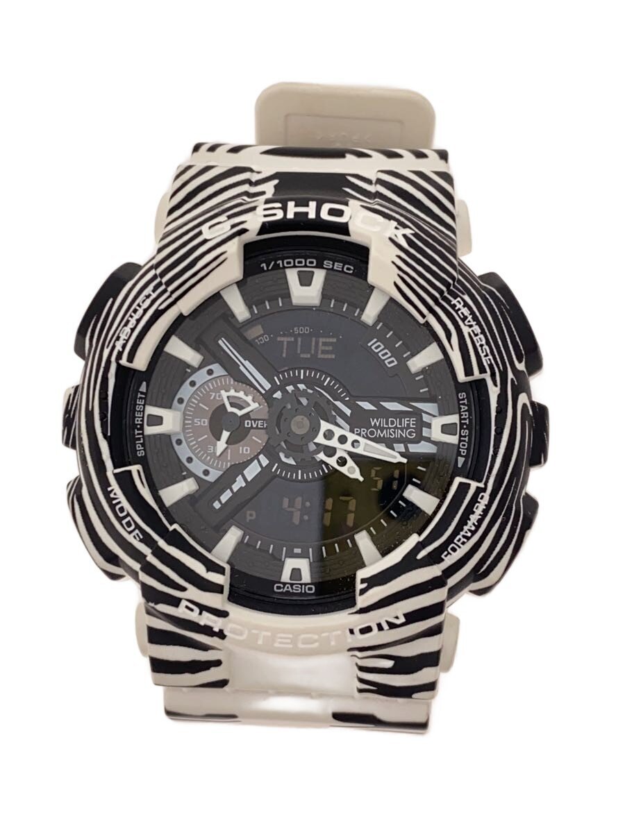【中古】CASIO◆石英ウオッチ_G-SHOCK/デジアナ/BLK/WHT【服飾雑貨他】