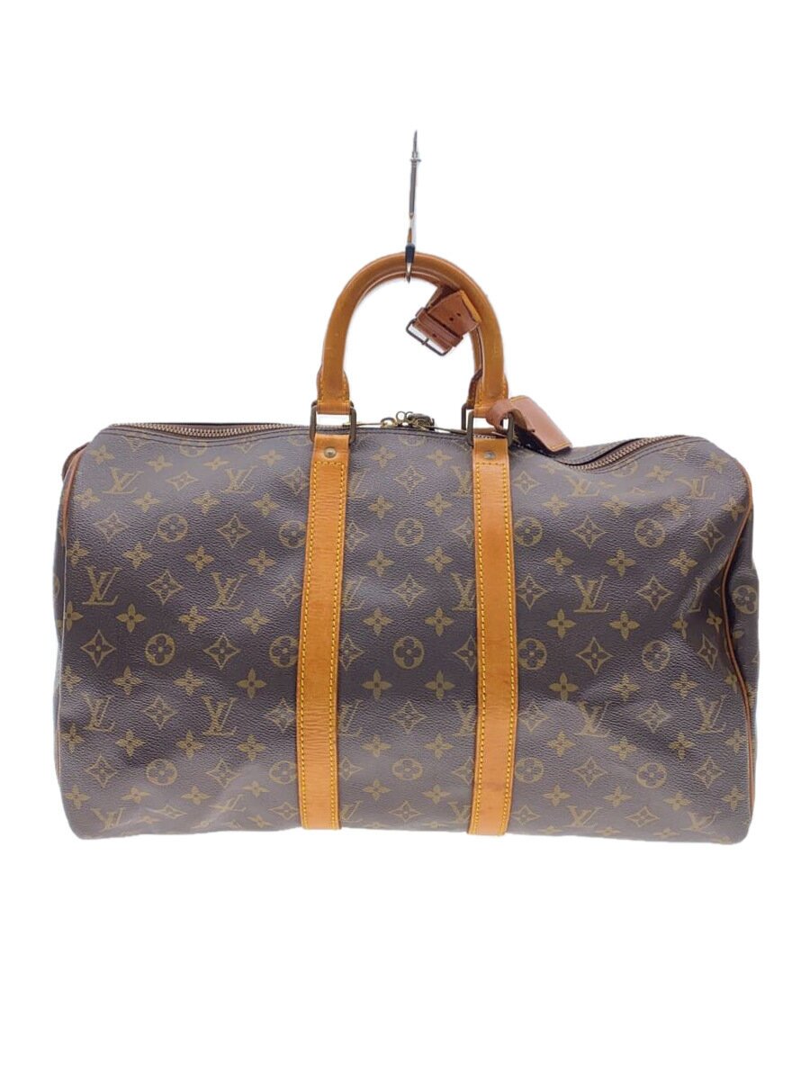 【中古】LOUIS VUITTON◆キーポル45_モノグラム・帆布_BRW/PVC/BRW【御徒面子】