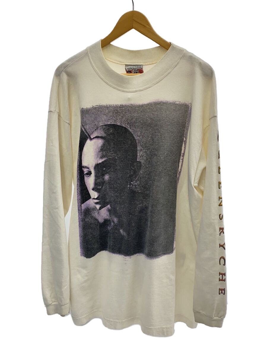 【中古】BIG MO/QUEENSRYCHE/90s/長袖プルオーバー/XL/綿織物/WHT/刷り上げる【メンズウェア】