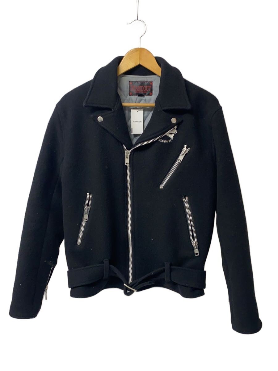 【中古】STANDOUT/ダブルライダースジャケット/M/ウール/BLK/無地/バイカー【メンズウェア】｜2ｎｄ STREET 店