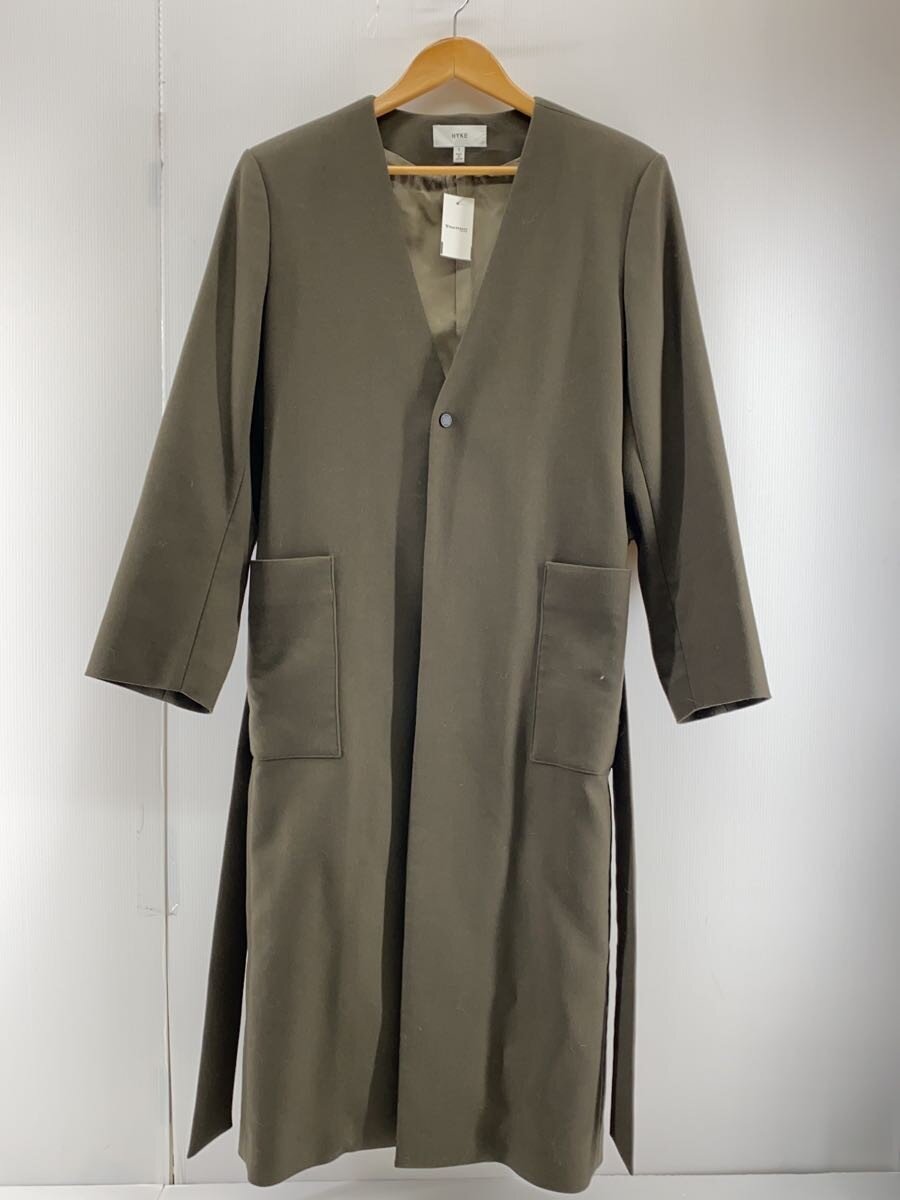 【中古】HYKE◆呼びりんテッド厚地の外套/否色つや/1/羊毛/KHK【レディース御召しもの】