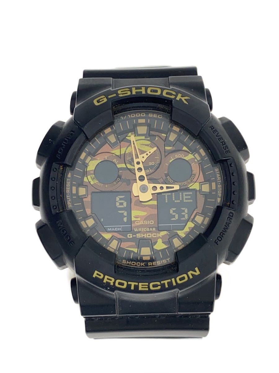 【中古】CASIO◆ウオッチ/デジアナ/BLK/BLK/GA-100CF【服飾雑貨他】