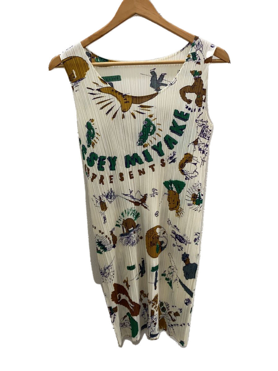 【中古】PLEATS PLEASE ISSEY MIYAKE◆×Terry Johnson/ノースリーブトップ/4/ポリエステル/マルチ色合い/総柄/PP31-JT83//【レディースお召しもの】
