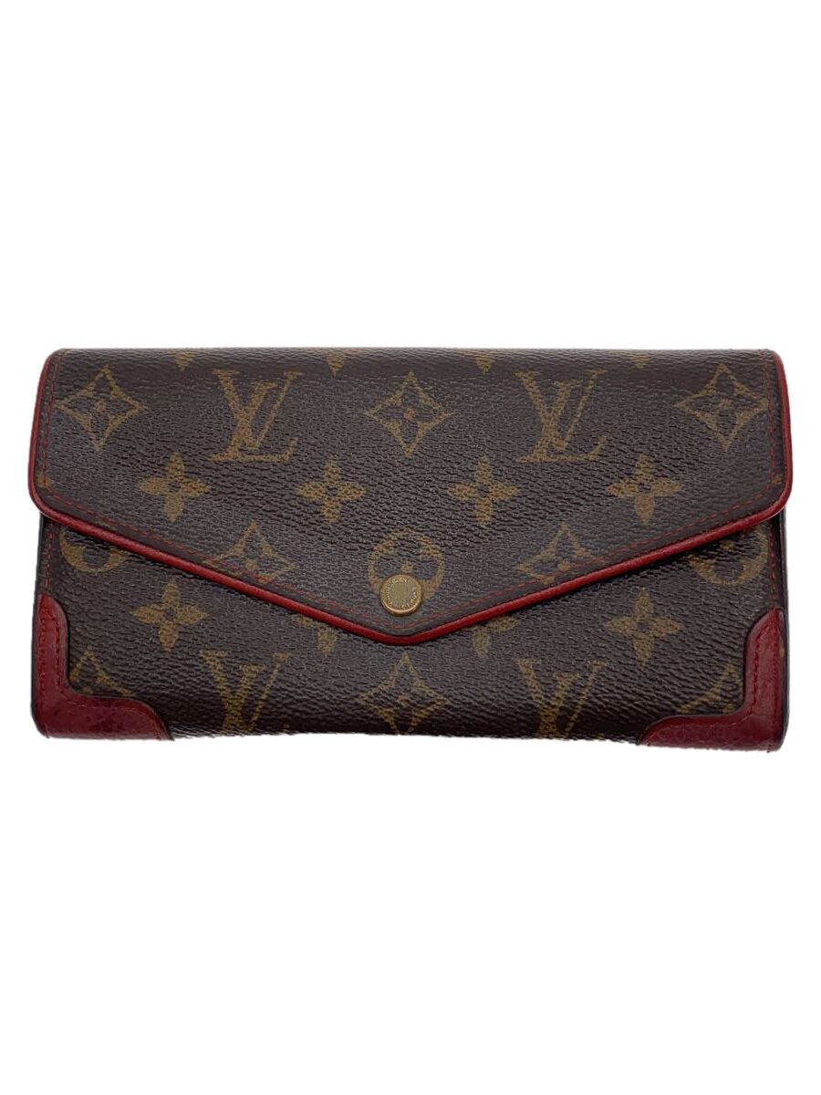 【中古】LOUIS VUITTON◆ポルト・フォイユ・サラ・レティーロ_モノグラム・キャンバス_BRW_スリーズ/PVC/BRW/レディース【服飾雑貨他】