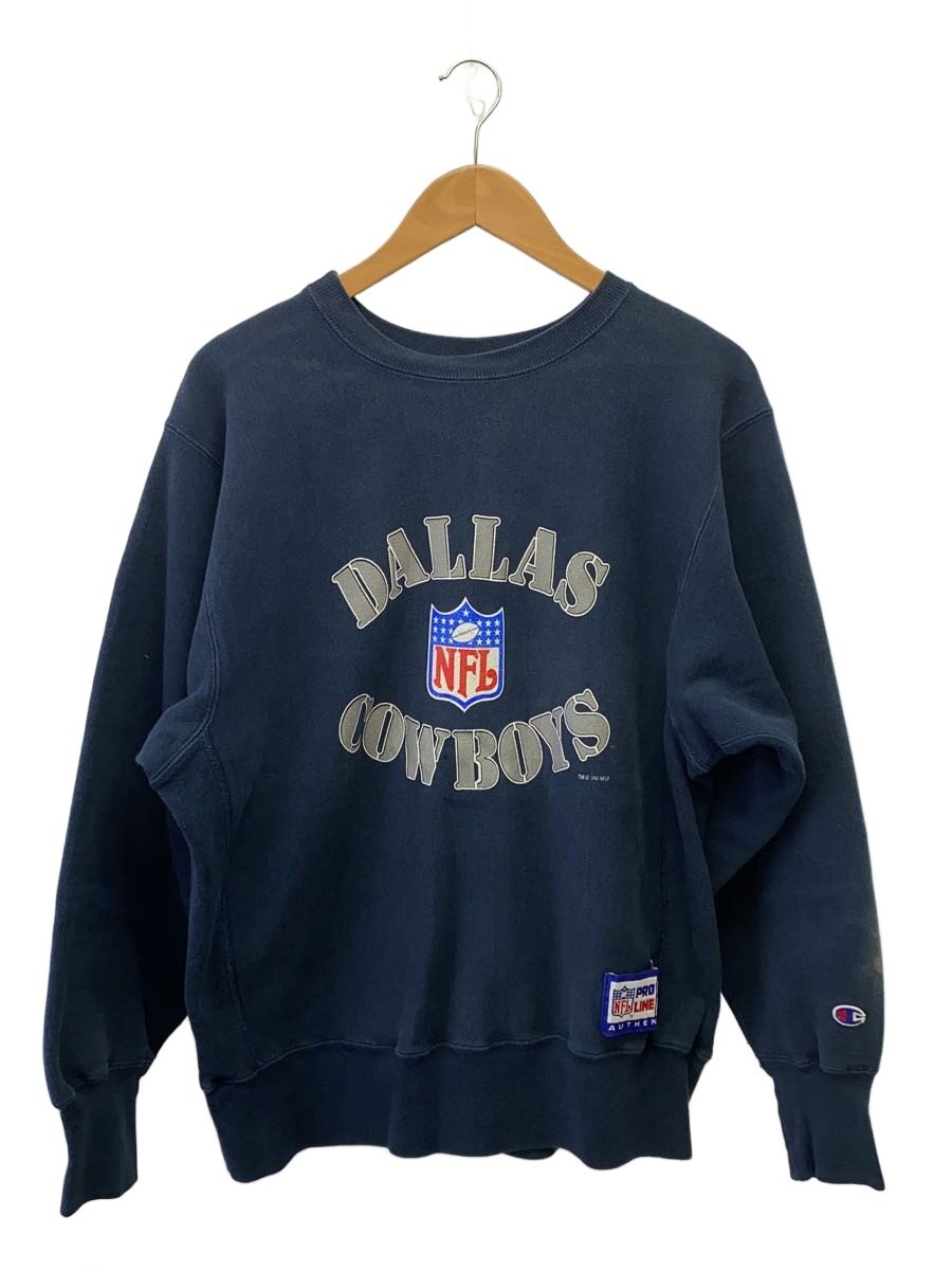 【中古】Champion◆90s/REVERSE WEAVE/流汗/DALLAS COWBOYS/L/綿織物/NVY/刷り上げる【メンズウェア】