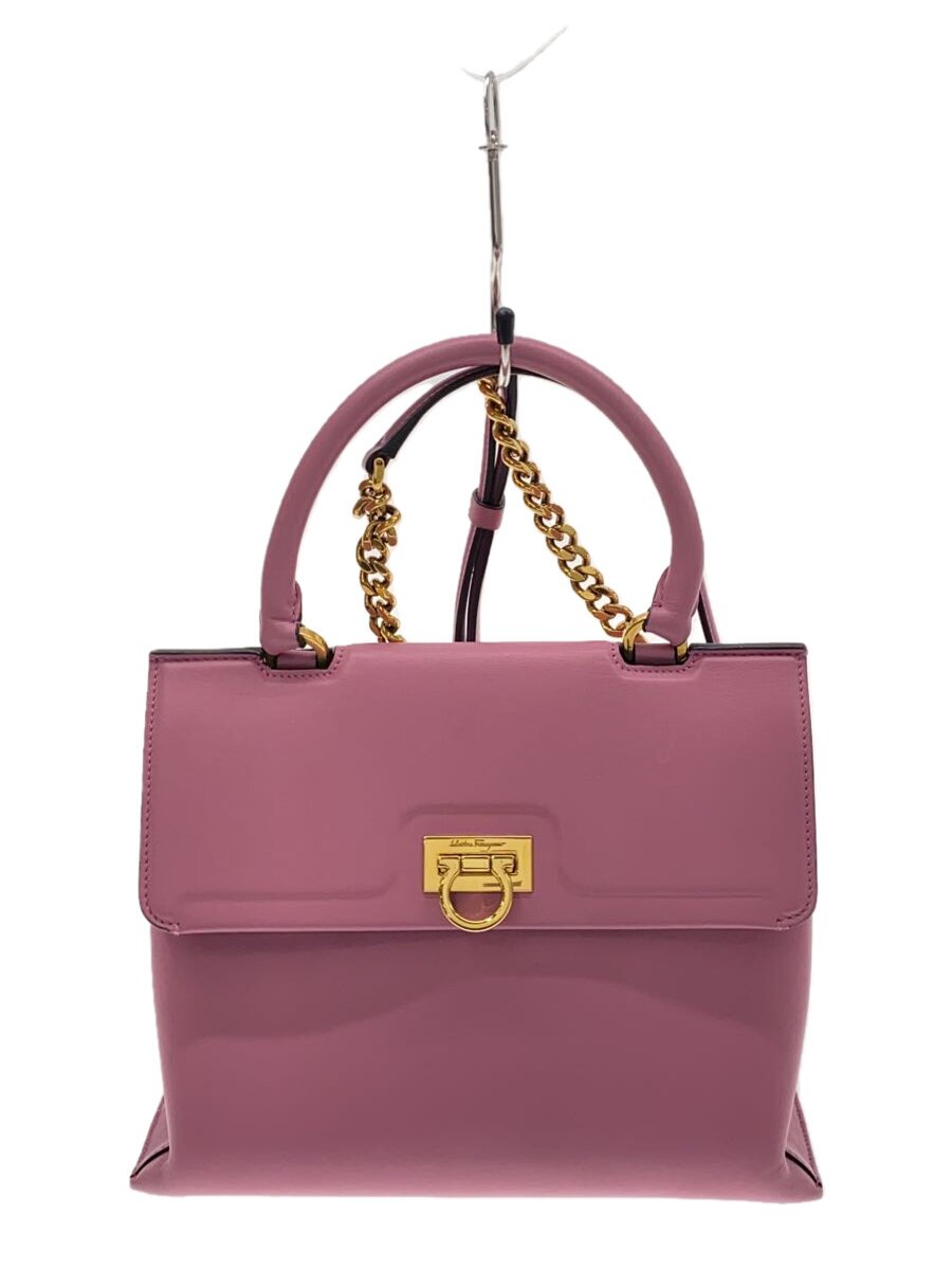 【中古】Salvatore Ferragamo◆トリフォリオ/ショルダーバッグ/レザー/ピンク/0892【バッグ】｜2ｎｄ STREET 店 32,604円