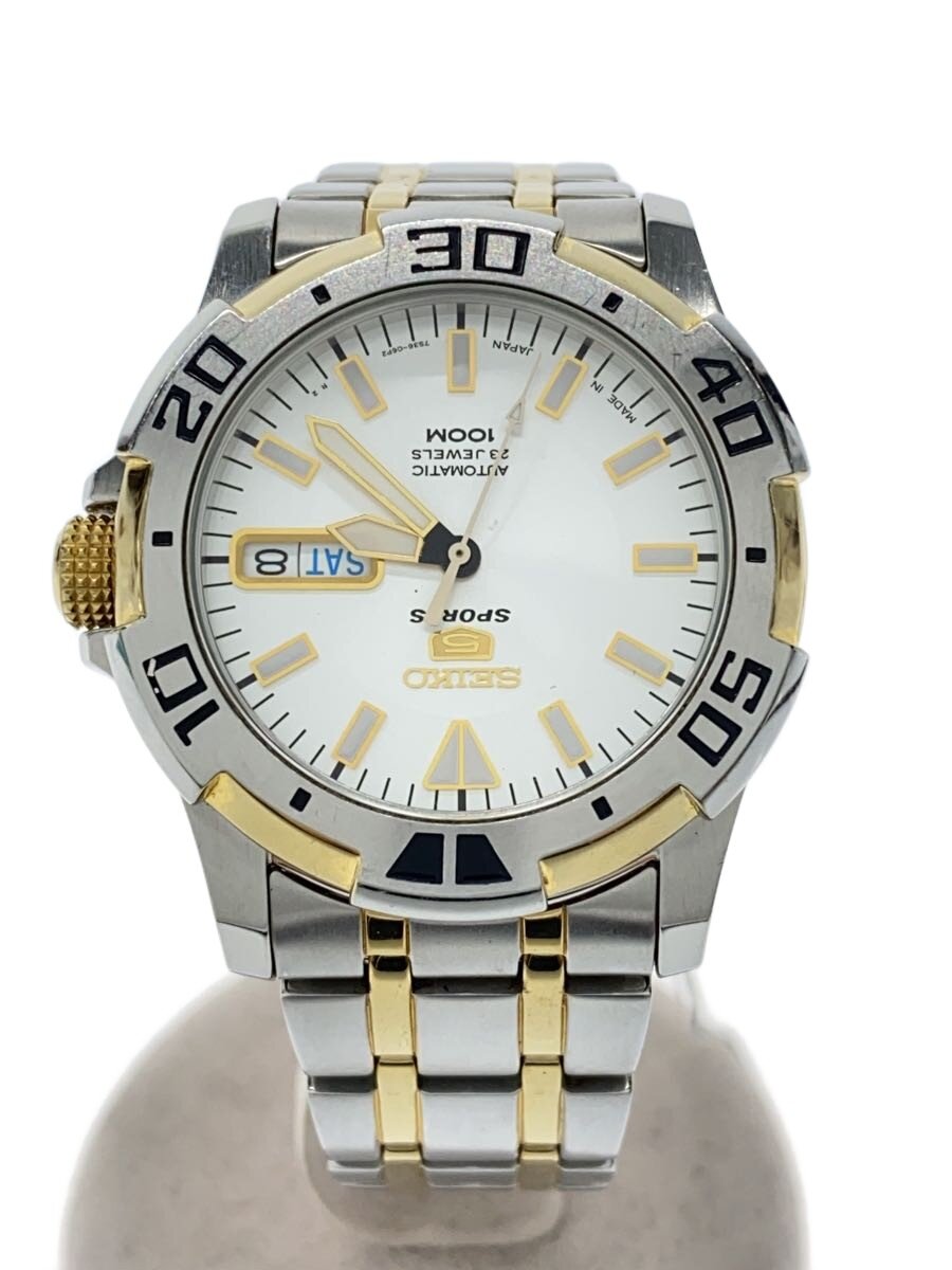 【中古】SEIKO◆自動小銃巻ウオッチ/アナログ/ステンレス鋼/7S36-05A0【服飾雑貨他】