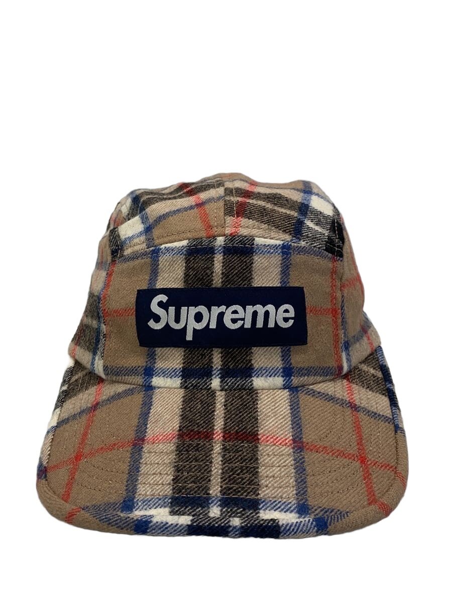 【中古】Supreme◆LOCHCARRON CAMP CAP/ロキャロンキャンフキャップ/FREE/羊毛/ベージュ/照合のしるし【服飾雑貨他】