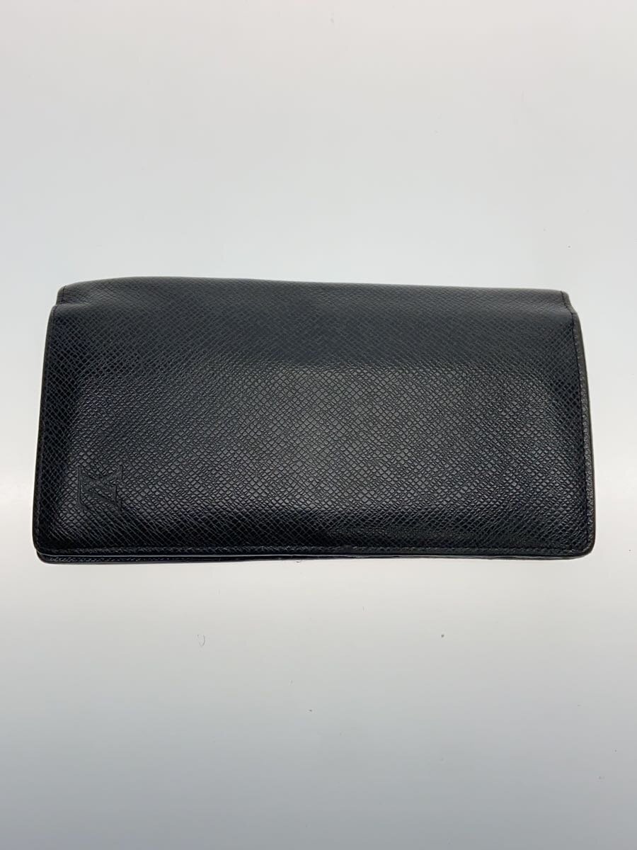 【中古】LOUIS VUITTON◆ポルト・フォイユ・ブラザ_タイ王国ガ_BLK/牛皮/BLK/メンズ【服飾雑貨他】 その他-バッグ・小物・ブランド雑貨