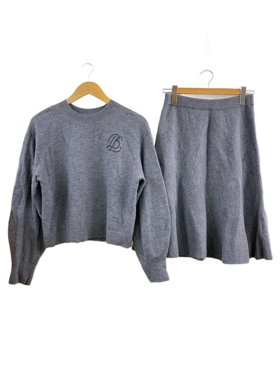 【中古】BLUE LABEL CRESTBRIDGE◆セットアップ/38/羊毛/GRY/55J11-449-06【レディースお召しもの】