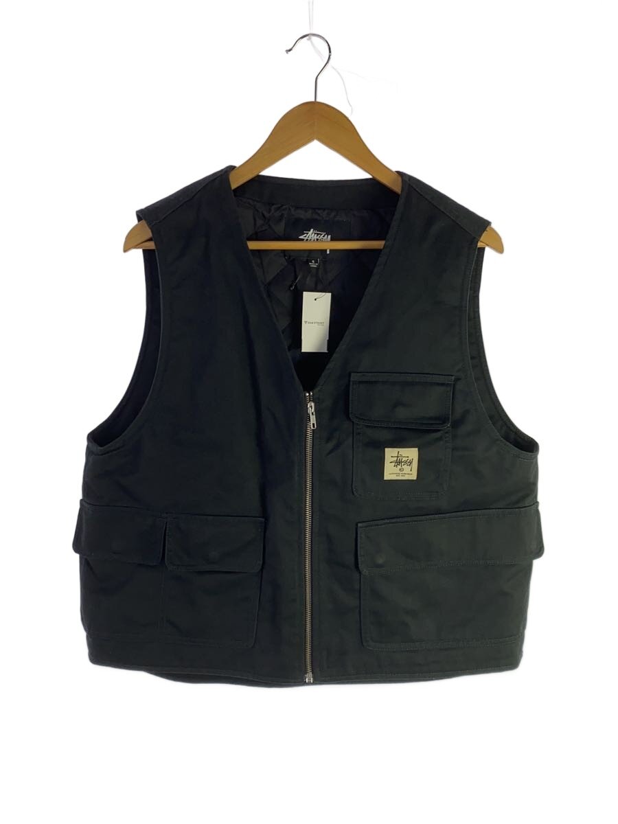 【中古】STUSSY◆INSULATED WORK VEST/より良い/S/ポリエステル/BLK/115535/【メンズウェア】