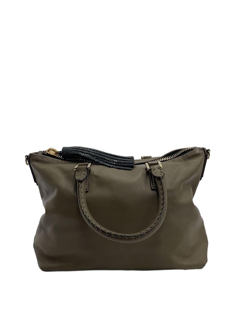 【中古】ANYA HINDMARCH◆ハンドバック/なめし革/BEG/2way【御徒面子】