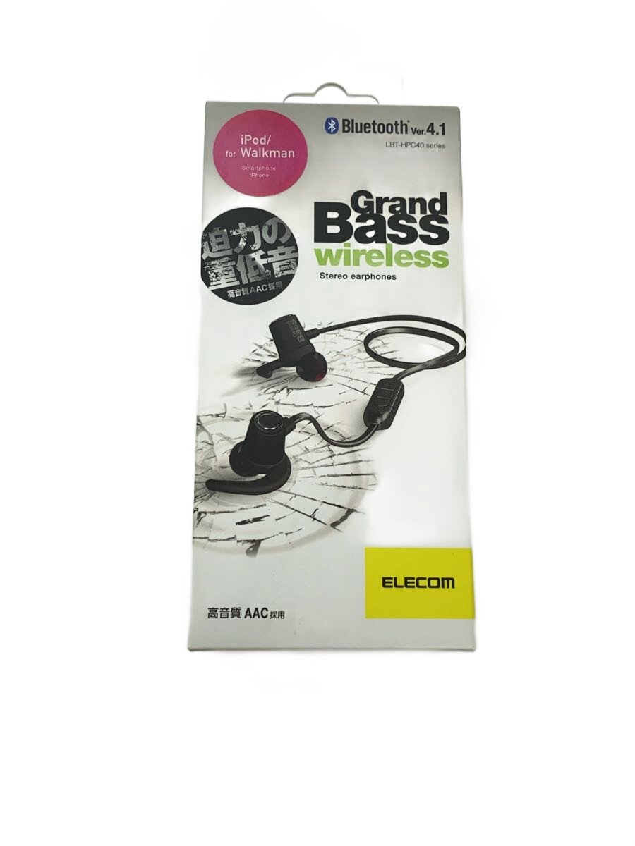 【中古】ELECOM◆イヤホン・ヘッドホン GrandBass wireless LBT-HPC40AVBK [ブラック]【家電・ビジュアル・オーディオ】