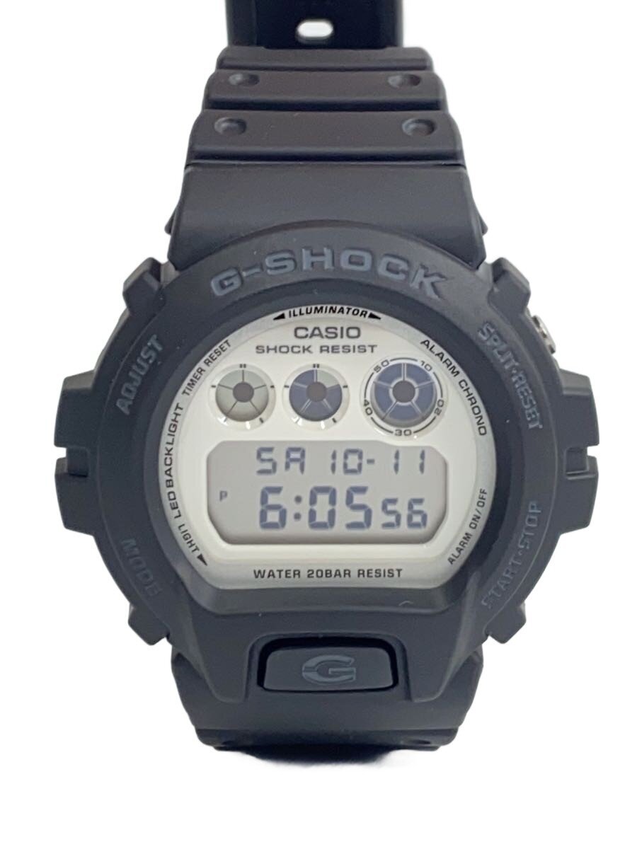 【中古】CASIO◆石英ウオッチ/デジタル/天然ゴム/WHT/BLK/DW-6900WD//【服飾雑貨他】