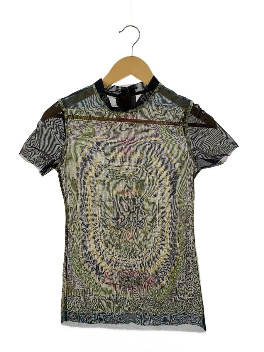 【中古】Jean Paul Gaultier◆ティーシャツ/40/ナイロン/BLK/総柄//【レディース御召しもの】