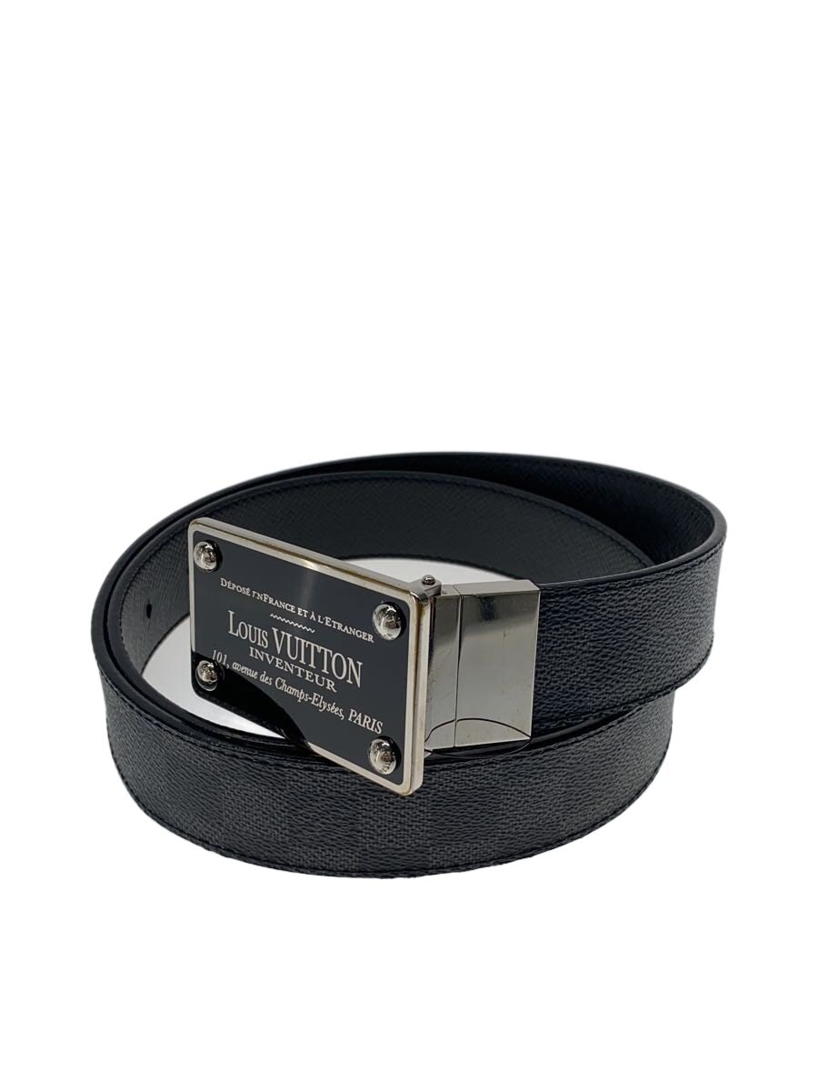 【中古】LOUIS VUITTON◆サンチュール・アンヴァントゥール35MM_ダミエ・グラフィット/PVC/BLK/メンズ【服飾雑貨他】