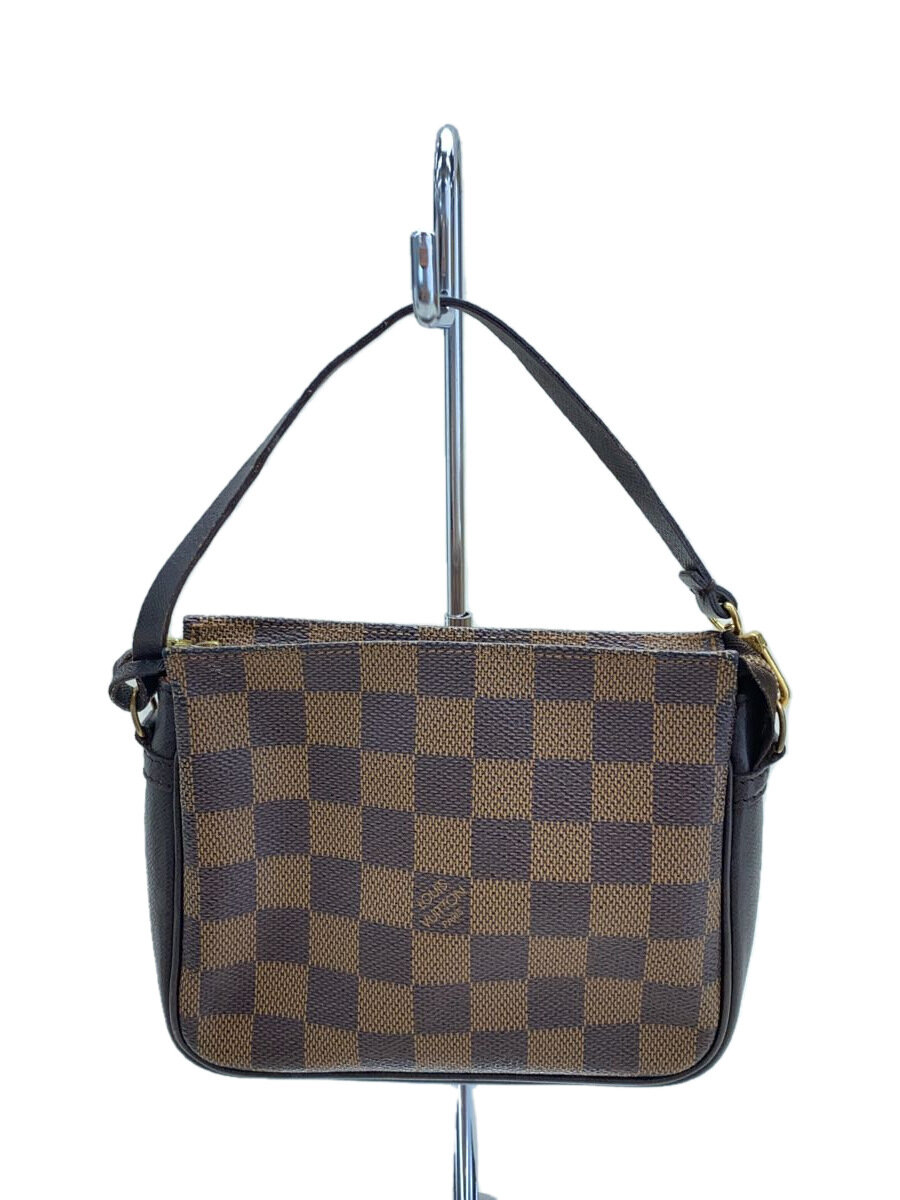 【中古】LOUIS VUITTON◆トゥールス・メイクアップ_ダミエ・エベヌ_BRW/PVC/BRW【御徒面子】