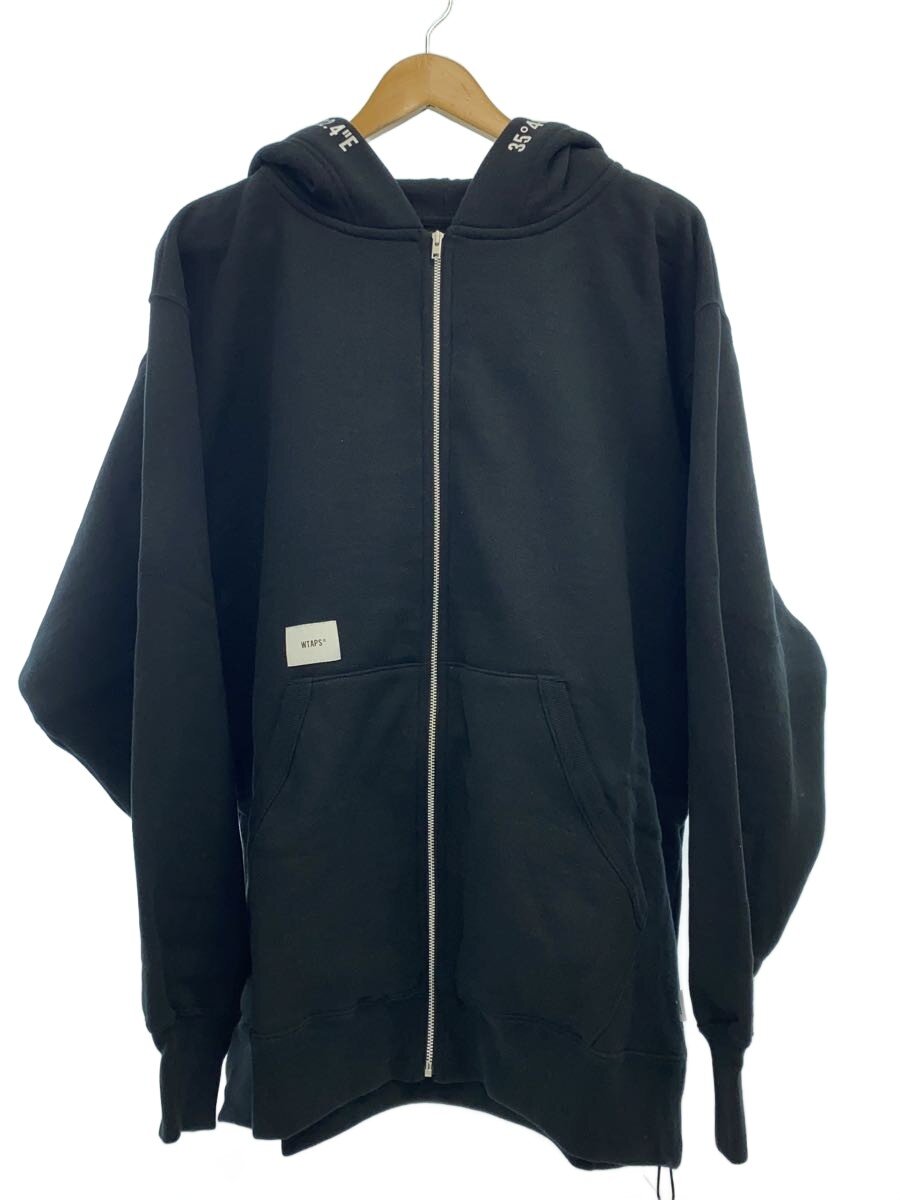 【中古】WTAPS◆ジップパーカー/ジップフーディー/22AW/2/綿織物/黒いこと/222ATDT-CSM18//【メンズウェア】